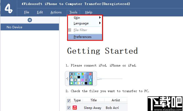 4Videosoft,iPhone to Computer Transfer,数据传输,文件传输